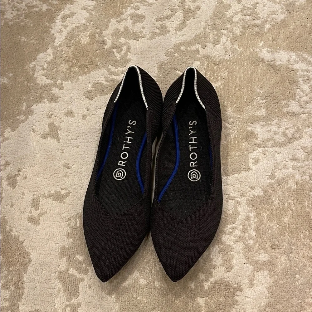 Rothy's The Point in Classic Black - White Halo Size 8 - Picture 2 of 7